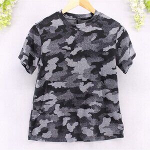 Lululemon All Yours Training Tee Speckle Camo Jacquard Black Rhino Grey Sz 10